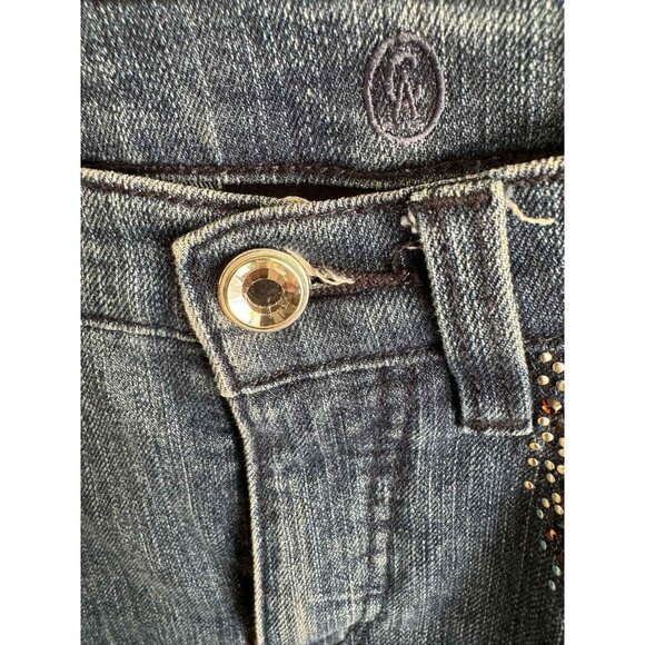 Christine Alexander "Swarovski Crystals" Womens 6 Jeans Embellished Straight Fit - Picture 7 of 9